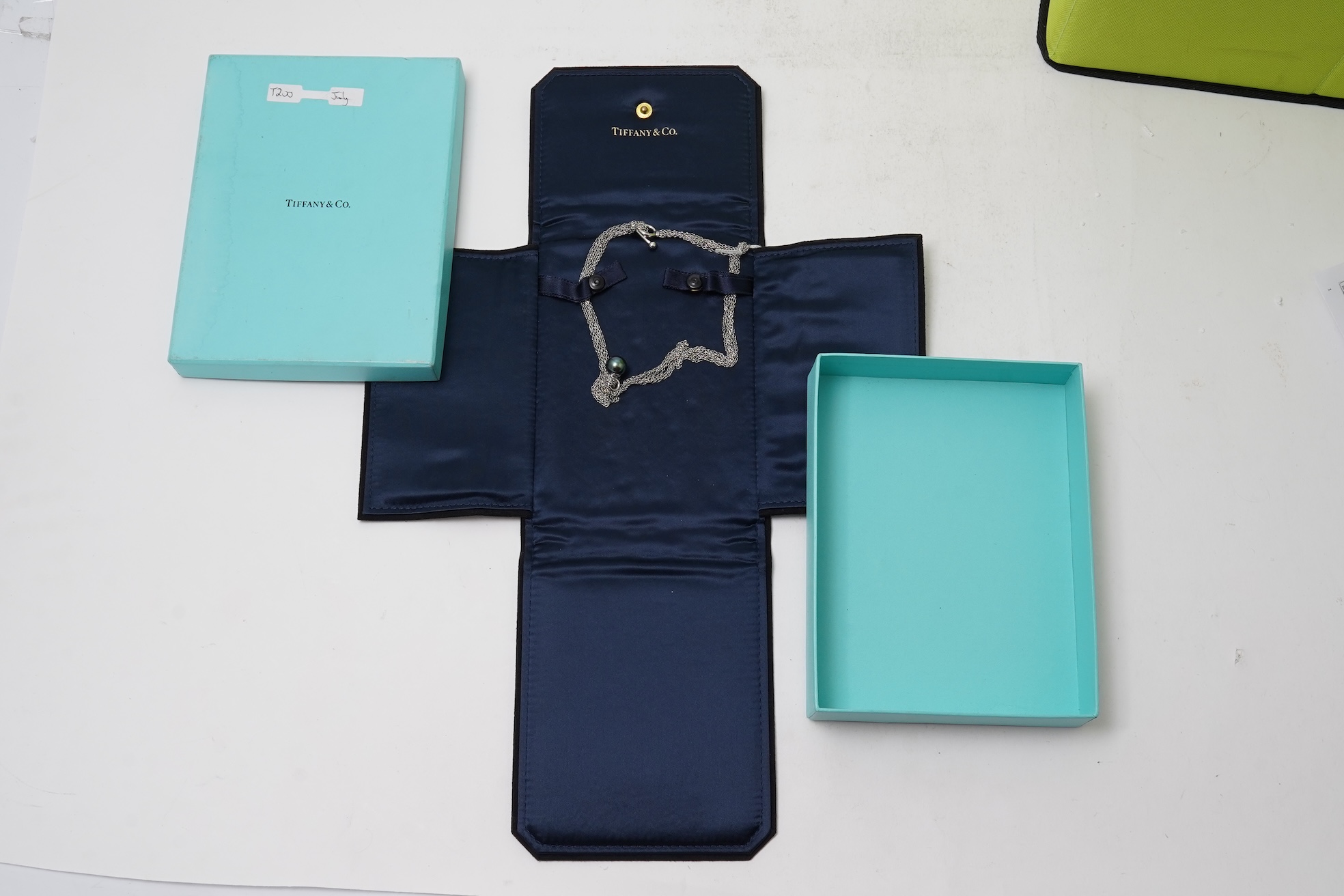 Tiffany & Co., a white gold and black cultured pearl necklace, circa 2003